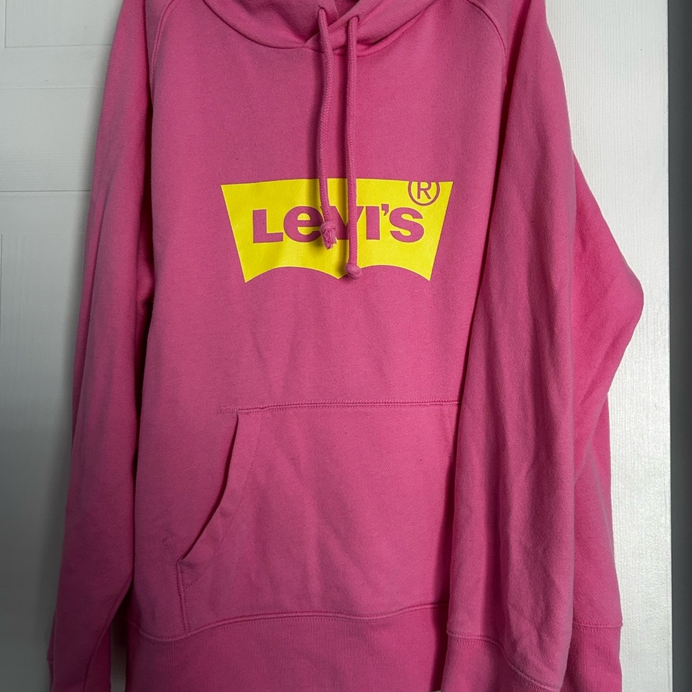 Levi's Pink Hoodie with Yellow Logo